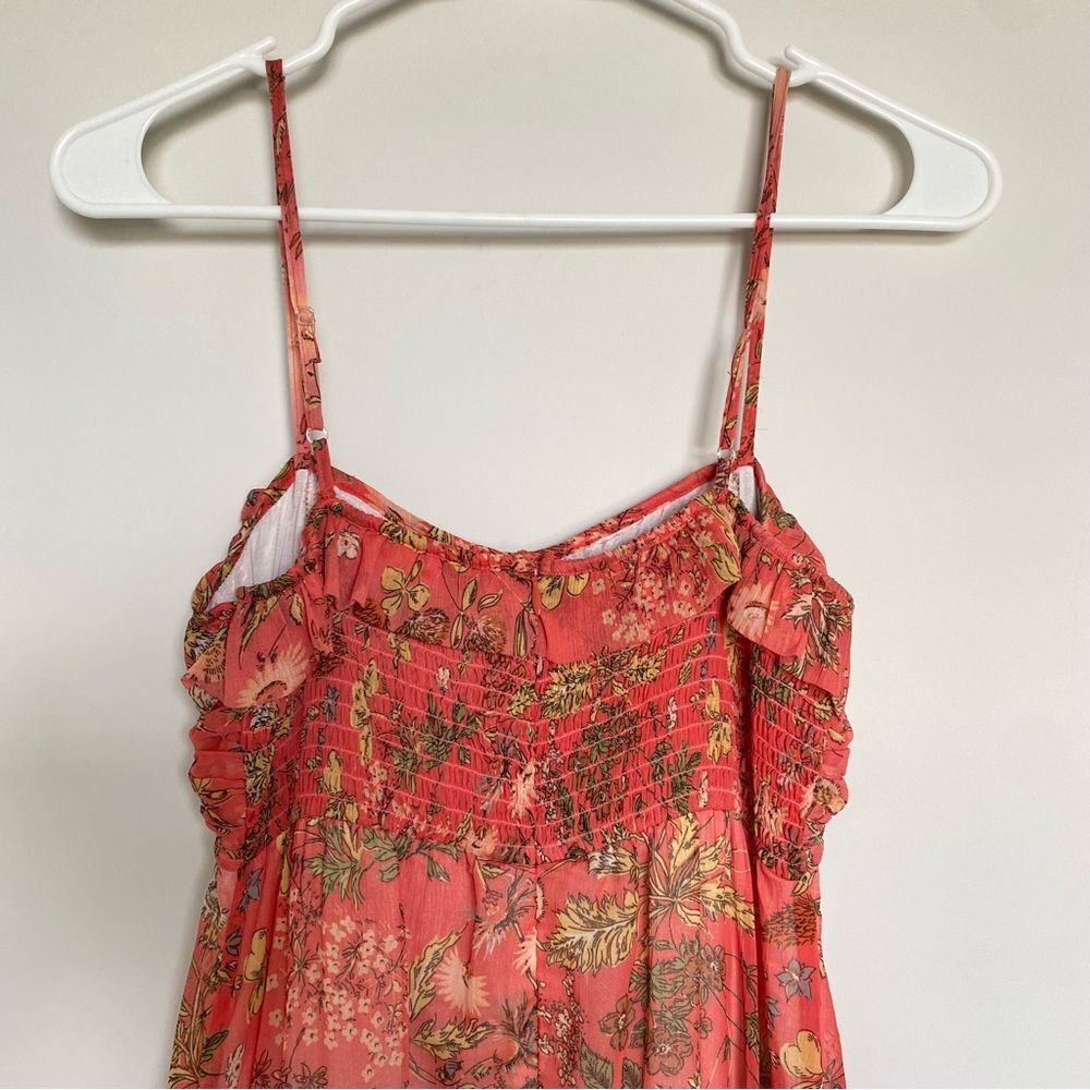 byTiMo Chiffon Strap Maxi Dress Salmon Bright Field Sleeveless Size XS NWOT - Picture 12 of 16